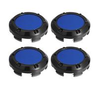 A ABSOPRO 66mm Dia 6 Clips Coprimozzo Copertura Mozzi per Cerchi Auto Nero Blu - 4 Pezzi