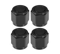 A ABSOPRO AN10 Universale Flare Cappuccio Raccordo Adattatore Nero 4pz | Alluminio 6061-T6, Filett. 7/8-14 UNF, Dim. 27x30x27mm, Press. 1500 PSI, Uso Sigillare Tappi AN Scoperti.
