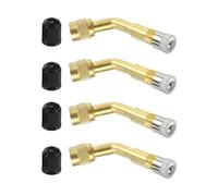 A ABSOPRO Estensori Per Valvole Di Pneumatici A 135 Gradi 4 Pezzi | Materiale: Rame. Colore: Oro. Adatto Per Moto, Scooter, Bici Elettriche. Universale. Include Tappi.