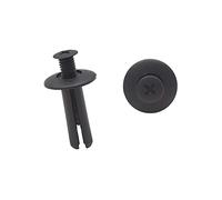 A ABSOPRO Fermo Clip Nero Set Da 20 Per Auto Plastica 8mm | Testa Diametro 20mm Gambo Lunghezza 27mm Totale Lunghezza 31mm Per Autobus Treno Aereo Camion Roulotte