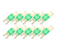 A ABSOPRO Fusibili Auto AFS ANL Verde E Oro 10pz Per Veicoli 30A | Verde, Tono Oro, Plastica/Metallo, 4.2x1.2x0.9cm, 32V, Compatibile Con Portafusibili ANL, Azione Rapida