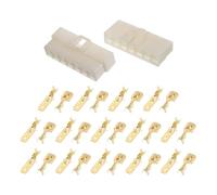 A ABSOPRO Kit Connettore Elettrico per Auto a 14 Pin Impermeabile Serie 6.3 Maschio Femmina Terminali Cavo Alloggiamento Plastica Rame Beige