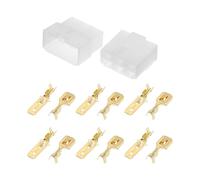 A ABSOPRO Kit Connettore Elettrico per Auto a 6 Pin Impermeabile Serie 6.3 Maschio Femmina Alloggiamento Terminale Cavo Plastica Rame Bianco
