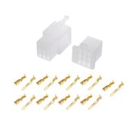 A ABSOPRO Kit Connettore Elettrico per Auto a 9 Pin Impermeabile Serie 2.8 Maschio Femmina Alloggiamento Terminale Cavo Plastica Rame Bianco