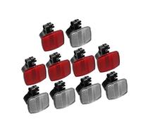 A ABSOPRO Kit riflettore anteriore e posteriore per bicicletta, 10 pezzi, riflettori di avvertimento di sicurezza per manubrio e ciclismo notturno, rosso e bianco, articolo di ricambio