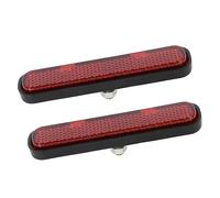 A ABSOPRO Riflettore Ovale Rifrangente Rosso 1 Coppia per Moto | Materiale Plastica Colore Nero Filettatura M5x0.8 Dimensioni 93x21mm 2 Dadi Universale Attenzione Avvertimento
