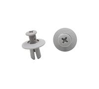 A ABSOPRO Rivetti Paraurti Grigio 100pz per Auto Clip A Pressione | Per Autobus, Treni, Aerei, Camion E Altri Veicoli. Plastica. 8mm Foro, 20mm Testa, 13mm Gambo, 21mm Totale.