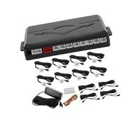 A ABSOPRO Sistema Radar di Parcheggio Retromarcia per Veicoli Auto con Sensori di Parcheggio Allarme Sonoro Avviso Cicalino Rilevamento Distanza 8 Sensori di Parcheggio bianca Sostituzione