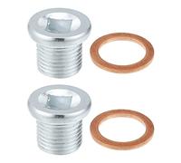 A ABSOPRO Tappo Coppa Olio Motore 2pz M16x1.5 Motore Olio Scarico Tappo Vite per Volvo 260 Argento Tono