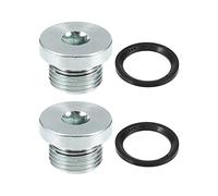 A ABSOPRO Tappo Coppa Olio Motore 2pz M18x1.5 Acciaio Motore Olio Scarico Tappo Vite per BMW Argento Tono