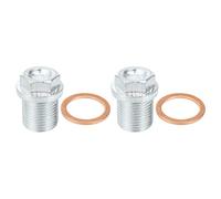 A ABSOPRO Tappo Coppa Olio Motore 2pz M18x1.5 Acciaio Motore Olio Scarico Tappo Vite per Volvo Argento Tono