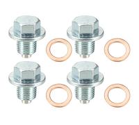 A ABSOPRO Tappo Coppa Olio Motore 4 Set M12x1.25 Auto Olio Scarico Tappo con Rondella 90341-12012 per Toyota