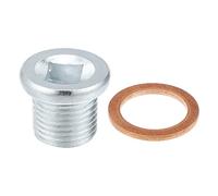 A ABSOPRO Tappo Coppa Olio Motore M16x1.5 Acciaio Per Volvo 260 1pc | Argento, Rame, M16x1.5, 22x19mm, OE 016393, Per Citroen Relay 94-02, Per Peugeot 605 89-99, Per Citroen C3 03-10