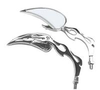 A - Adattatore Pro manubrio specchio paio Moto Custom M10 + M8 cromato Chrome DX + SX
