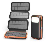 A ADDTOP Caricabatterie solare 10000mah - Caricatore portatile a ricarica rapida da 15W con 4 pannelli solari - batteria USB C In/Out con torcia LED per telefoni 16/15/14/13 Galaxy e campeggio