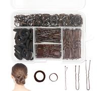 A AIKOOL 300 forcine per capelli da donna: 150 forcine e forcine a U, 150 elastici per capelli in scatola trasparente portatile, kit di gioielli per capelli per donne, ragazze, tutti i tipi di capelli