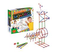 A ALEXANDER- Montino Set di 230, Kit da Costruzione con aste e collegamenti, Set da 230 Pezzi con Elementi in plastica, Giocattolo educativo per Bambini dai 5 Anni in su, Colore, 2268