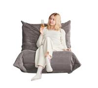 A ALFRESCOOL Boneless, divano da pavimento, divano singolo, poltrona da lettura, poltrona a sacco Togo, super morbida, per soggiorno, camera da letto, balcone, 105 x 95 x 85 cm (grigio scuro)