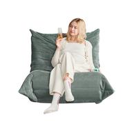 A ALFRESCOOL Boneless, divano da pavimento, divano singolo, poltrona da lettura, poltrona a sacco Togo, super morbida, per soggiorno, camera da letto, balcone, 105 x 95 x 85 cm (verde)