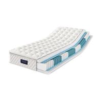 A ALFRESCOOL Materasso a molle a 7 zone, in schiuma fredda, a molle insacchettate, certificato Oeko-Tex, rivestimento in microfibra trapuntata, 100 notti, grado di durezza H3, 90 x 200 x 25 cm (bianco