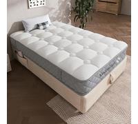 A ALFRESCOOL Materasso ortopedico in schiuma fredda, con molle insacchettate a 7 zone, grado di durezza H3, certificato Oeko-TEX, 4 maniglie, confezione sottovuoto, 200 x 90 x 20 cm (bianco)
