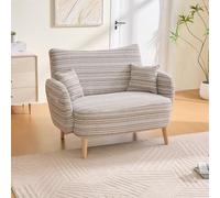 A ALFRESCOOL Moderno divano a 2 posti, in stile, mini divano con braccioli super comodi, cuscino per braccioli e borsa di stoccaggio, profondo e comodo, adatto per piccoli spazi, appartamenti (kaki)