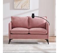 A ALFRESCOOL Moderno divano doppio, piccolo divano in tessuto, poltrona con tasca laterale + supporto per cellulare regolabile, adatto per soggiorno/camera da letto/balcone (rosa)