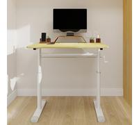 A ALFRESCOOL Scrivania regolabile in altezza, scrivania per computer, tavolino da toeletta, per bambini e adulti, design compatto, per soggiorno, studio, ufficio, 80 x 60 x 90 cm (colore legno)