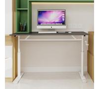 A ALFRESCOOL Scrivania regolabile in altezza, scrivania per computer, tavolino da toeletta, per bambini e adulti, design compatto, per soggiorno, studio, ufficio, 120 x 60 x 90 cm (grigio)