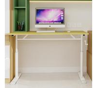 A ALFRESCOOL Scrivania regolabile in altezza, scrivania per computer, tavolino da toeletta, per bambini e adulti, design compatto, per soggiorno, studio, ufficio, 120 x 60 x 90 cm (colore legno)