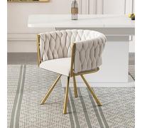 A ALFRESCOOL Set di 1 sgabello da bar, sedia da pranzo, bar stool, sedia da trucco, sedia girevole per il tempo libero, con velluto e schienale, singolo lusso luminoso, con 4 gambe di supporto in