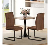 A ALFRESCOOL Set di 2 sedie basculanti, in similpelle per sala da pranzo, moderna con schienale, design ergonomico, sedia imbottita, sedie da pranzo, sedia da visitatore (marrone + nero)