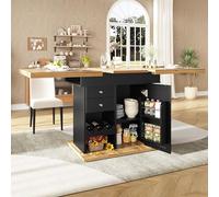 A ALFRESCOOL Tavolo da pranzo telescopico da cucina pieghevole per 4-6 persone, allungabile, salvaspazio, per cucina e soggiorno, tavolo con scaffale per snack e scaffale per vino, 110-140 x 80 cm