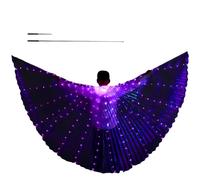 A Ali a led ali illuminate flessibili sicure con 2 modalità di luce ali di luce multicolore con bastoncini telescopici ali di danza del pancia brillante affascinanti a ali di halloween led ali per adu