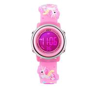 A ALPS Bambini Orologi Bambini Sport Impermeabile 3D Carino Cartoon Digitale 7 Luci di Colore Orologio da Polso per Ragazzi Ragazze