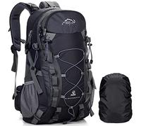 A AM SeaBlue Zaini da hiking 40L Zaino da Trekking Con Copertura Antipioggia Impermeabile Leggero Zaino da Viaggio per all'aperto Zaino da Escursionismo Sportivo per uomini e donne, Nero