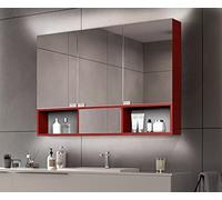 A ARTFORMA Armadietto da Bagno con Specchio e Illuminazione LED con Vani Luminosi | (100 x 72 x 17 cm) | 17 elementi decorativi a scelta | 3-Porta | Parete Bagno