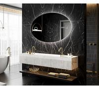 A ARTFORMA decorativi Ovale Specchio LED da parete 150x80 cm | su Misura | moderno specchi con illuminazione, retroilluminato | ELI226