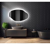A ARTFORMA decorativi Specchio LED da parete forme particolari 114x74 cm | su Misura | moderno specchi con illuminazione, retroilluminato | OBK221
