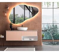 A ARTFORMA decorativi Specchio LED da parete forme particolari 129x84 cm | su Misura | moderno specchi con illuminazione, retroilluminato | POD221