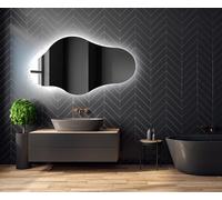 A ARTFORMA decorativi Specchio LED da parete forme particolari 174x94 cm | su Misura | moderno specchi con illuminazione, retroilluminato | CHM221