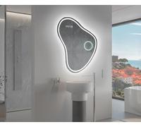 A ARTFORMA decorativi Specchio LED da parete forme particolari 54x64 cm | su Misura | moderno specchi con illuminazione, retroilluminato | NERP223