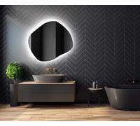A ARTFORMA decorativi Specchio LED da parete forme particolari 74x64 cm | su Misura | moderno specchi con illuminazione, retroilluminato | ROM221