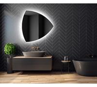 A ARTFORMA decorativi Specchio LED da parete forme particolari 74x74 cm | su Misura | moderno specchi con illuminazione, retroilluminato | TRR221