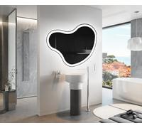 A ARTFORMA decorativi Specchio LED da parete forme particolari 94x74 cm | su Misura | moderno specchi con illuminazione, retroilluminato | NER222