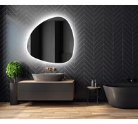 A ARTFORMA decorativi Specchio LED da parete forme particolari 94x94 cm | su Misura | moderno specchi con illuminazione, retroilluminato | JAJ221