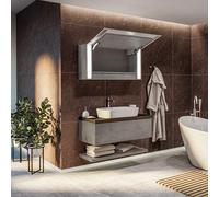 A ARTFORMA Sofia Armadietto da Bagno con Specchio e Illuminazione LED con 1-Porta | 17 Elementi decorativi a scelta | (100 x 50 x 21 cm) | Interruttore a sensore