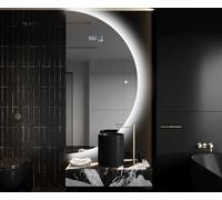 A ARTFORMA Specchio a LED Mezza Luna Moderno - Illuminazione Elegante per Bagno 77.5x155 cm | su Misura | moderno specchi con illuminazione, retroilluminato | OKRHA221