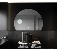 A ARTFORMA Specchio a LED Mezza Luna Moderno - Illuminazione Elegante per Bagno 90x67.5 cm | su Misura | moderno specchi con illuminazione, retroilluminato | OKRHC221