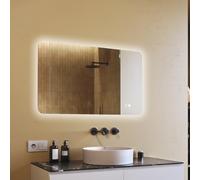 A ARTFORMA - Specchio Bagno con Illuminazione e Riscaldamento - Specchio con Luce - 120x70cm - Arrondi - con Interruttore Touch, Dimmerabile 10-100%, Temperatura Colore Regolabile